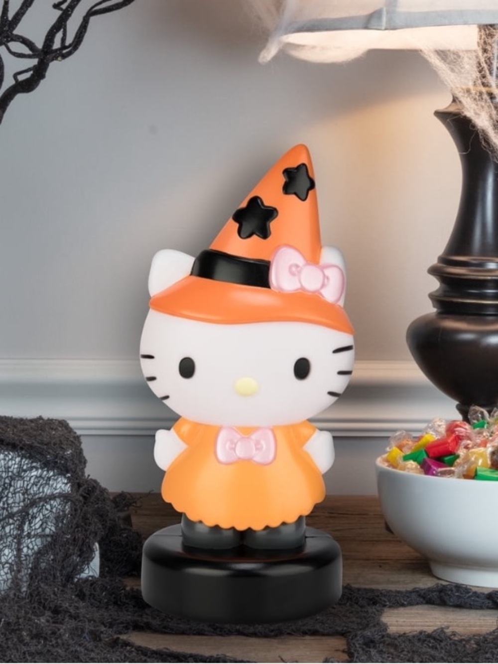 Hello Kitty Orange Witch Lighted Blow Mold 12” NWT